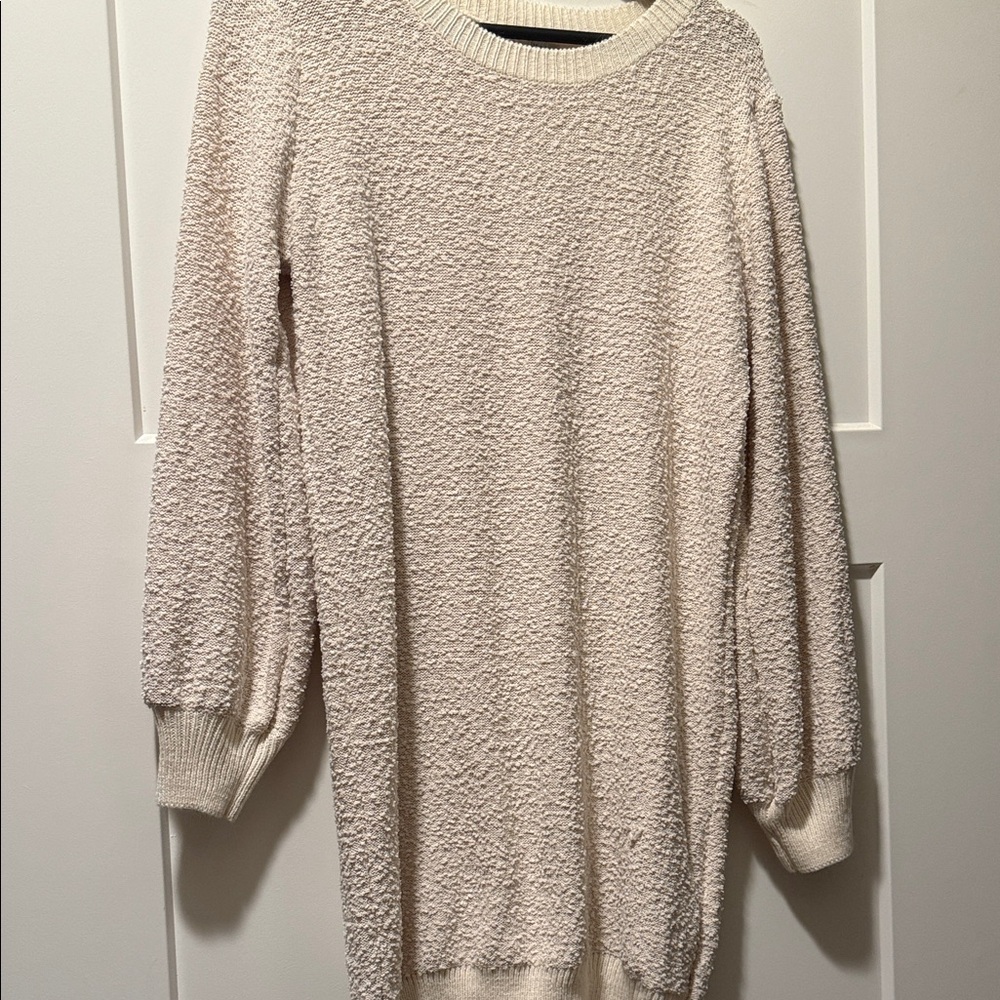 Umgee Textured Cream Sweater Dress